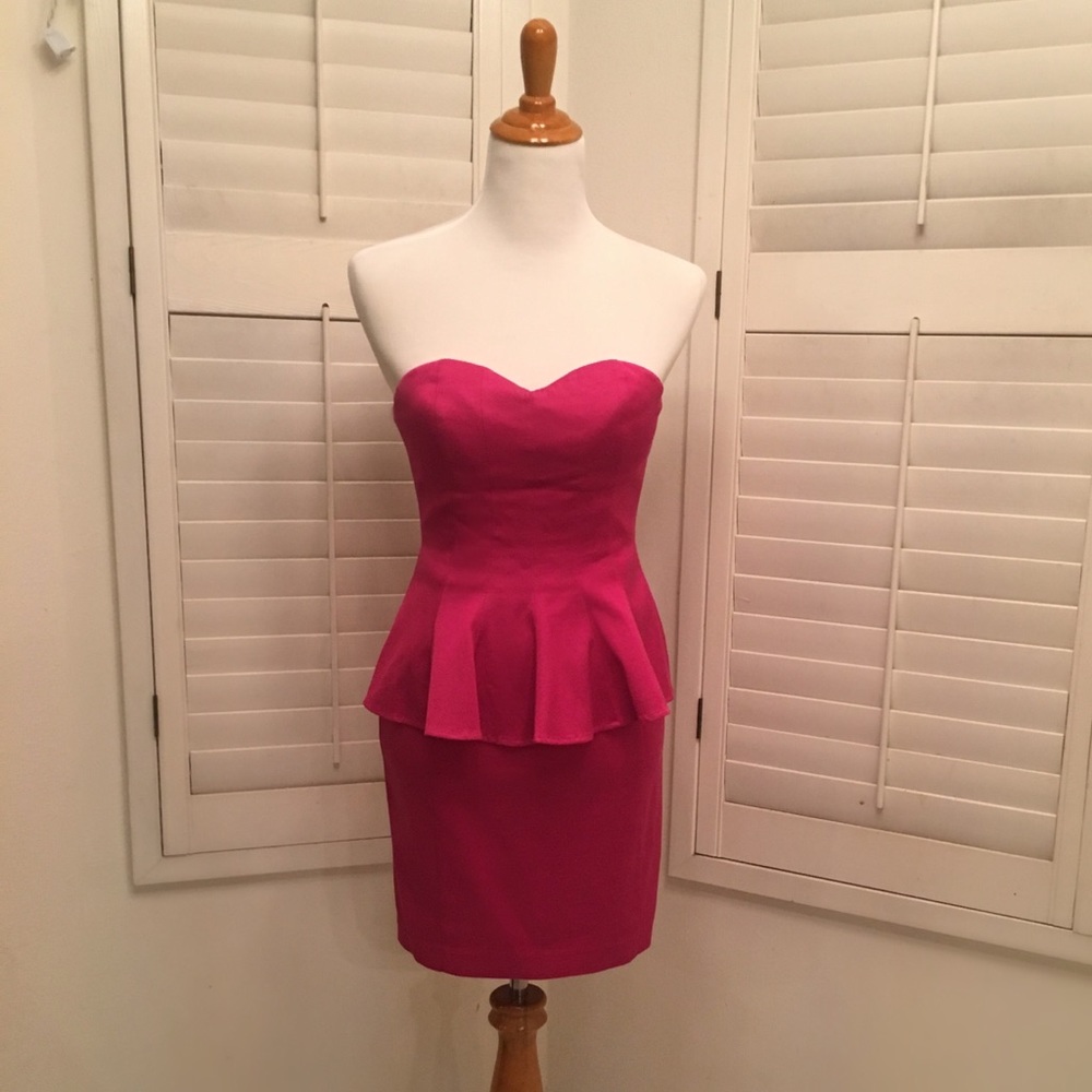 Pink Bebe strapless minidress